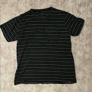 Levi's Dark Green Striped Short Sleeve Tee